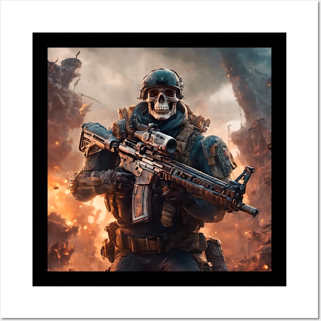 Skull and Guns Wall Art by Arassa Army